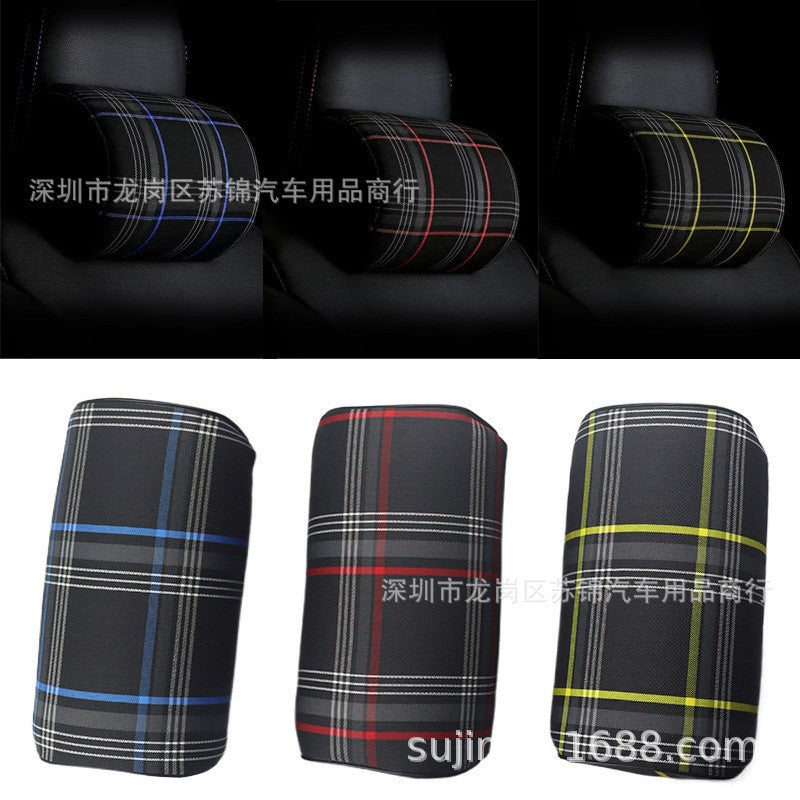 Plaid Fabric Pillow Seat Support Headrest Neck Rest Cushion for  GOLF MK7 GTI