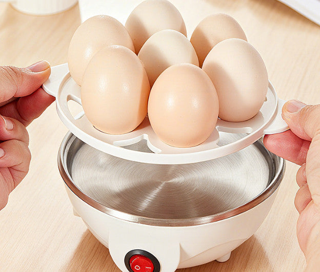 7-Egg Cooker Compact Electric Easy Egg Boiling Poaching Breakfast Maker