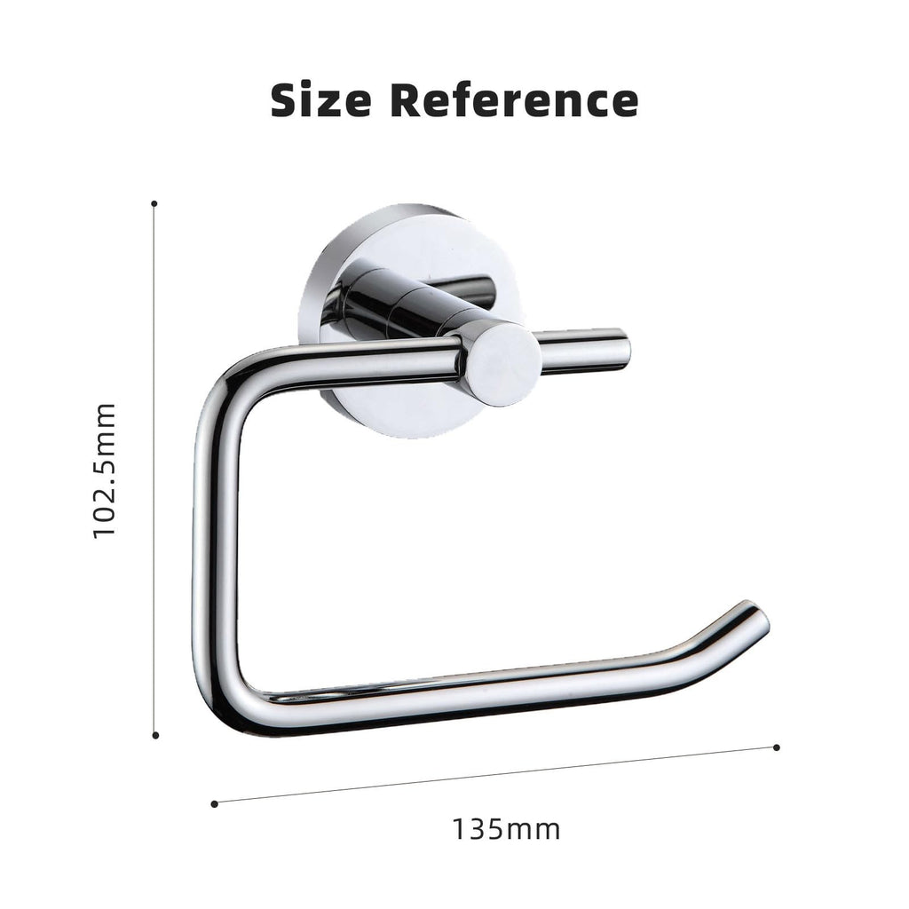 Toilet Roll Holder Wall Mounted Modern Chrome Round Toilet Tissue Accessory UK