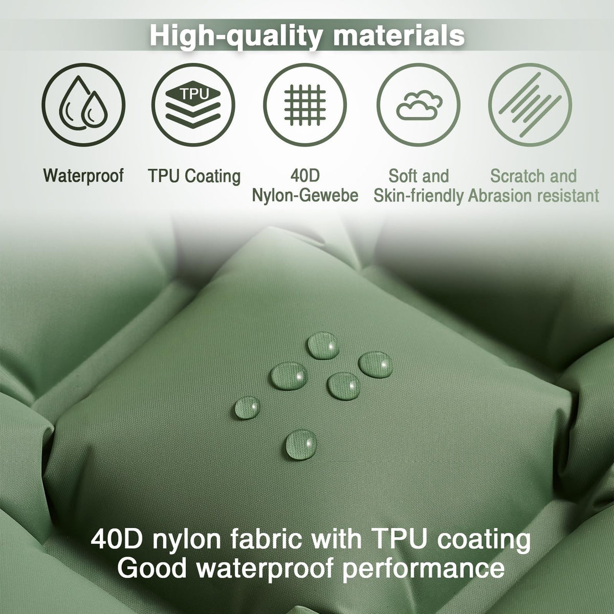 UK Inflatable Mat Camping Sleeping Self Inflating Mattress Bed Air Pillow Hiking