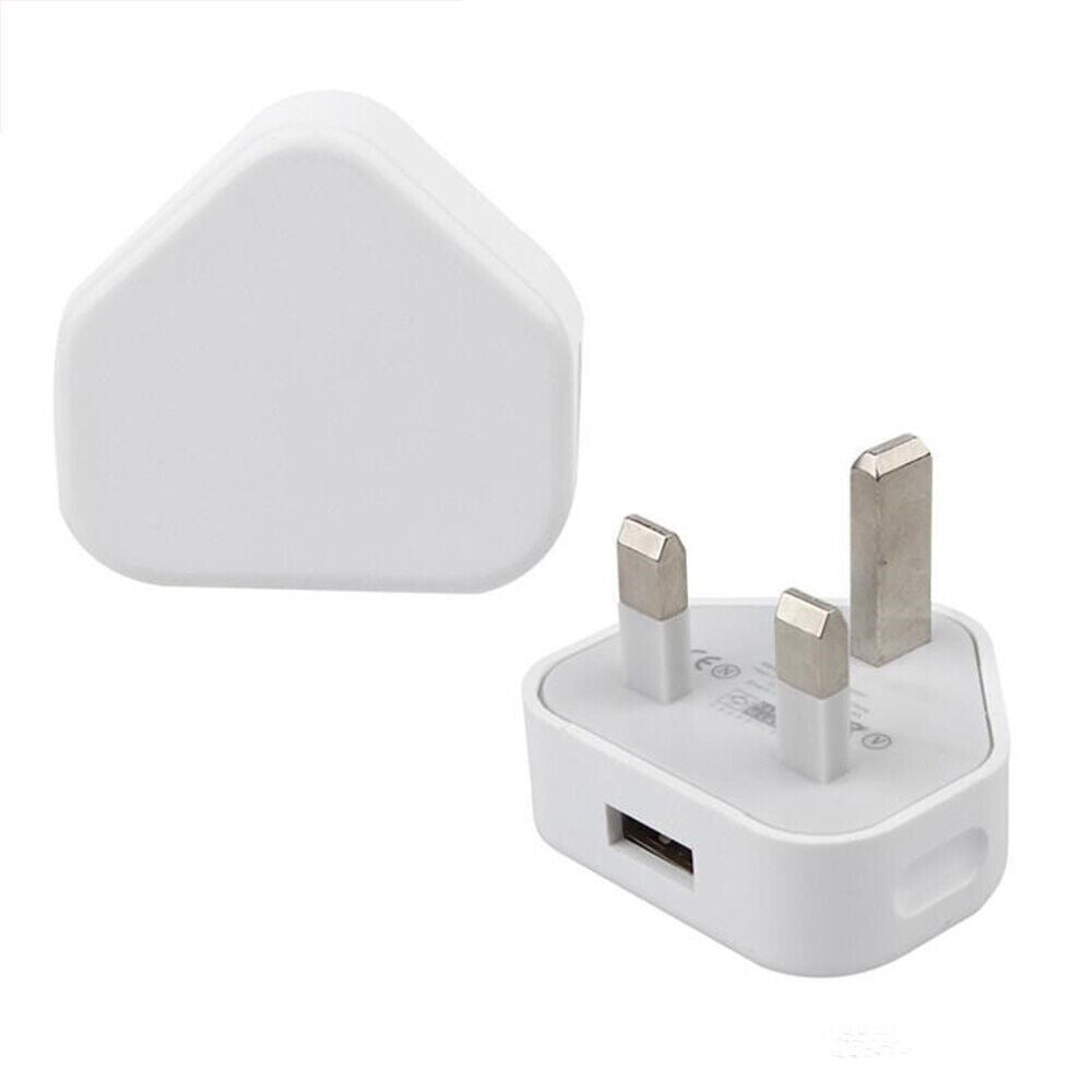 6 Pack UK USB Wall Charger 3 Pin Plug Mains Adapter For Phones, Tablets Power-