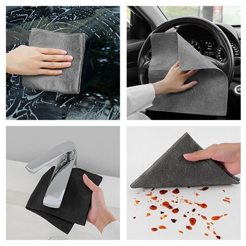 10PCS Thicken Magic Glass Cleaning Cloth Dishcloth Lint Free Rag Polish Cloth UK