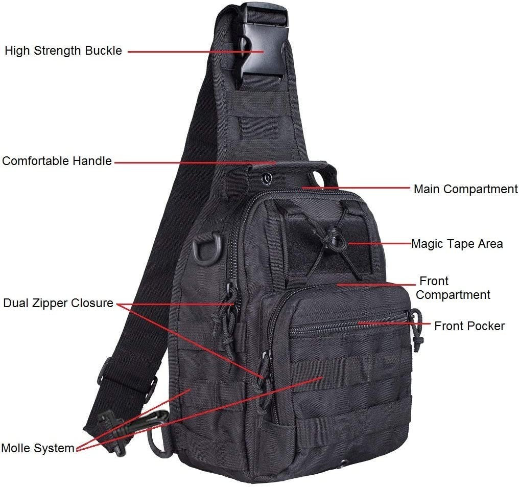 Outdoor Tactical Shoulder Bag Messenger Sling Chest Pack Military Molle Backpack