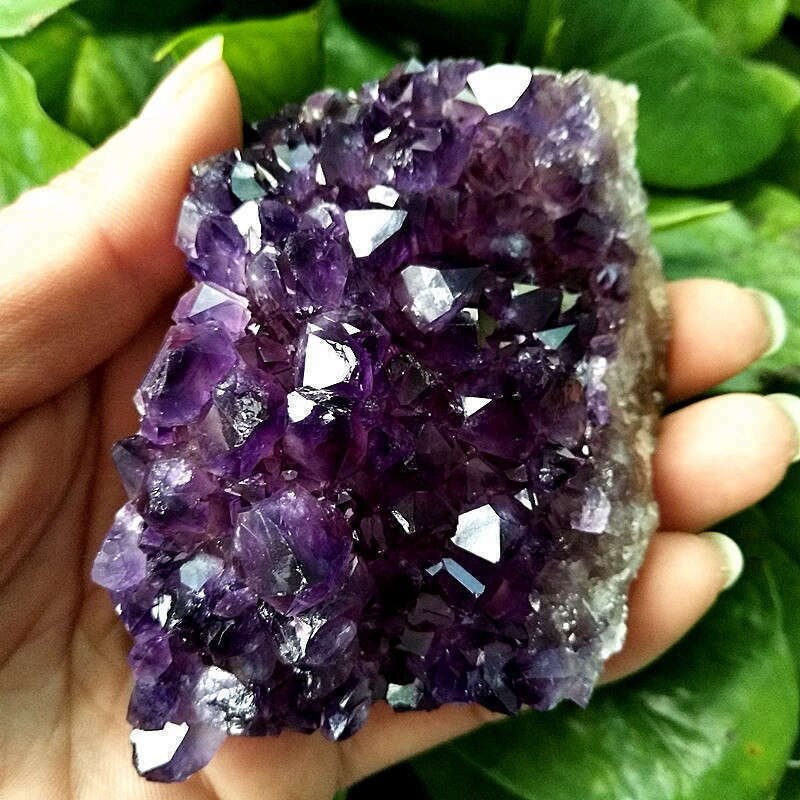 100-150g Large Natural Amethyst Cluster Quartz Crystal Druzy Geode Healing Stone