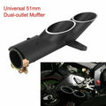 Dual Outlet Motorcycle Exhaust Muffler Tail Pipe Universal For 2"  51mm Dia.