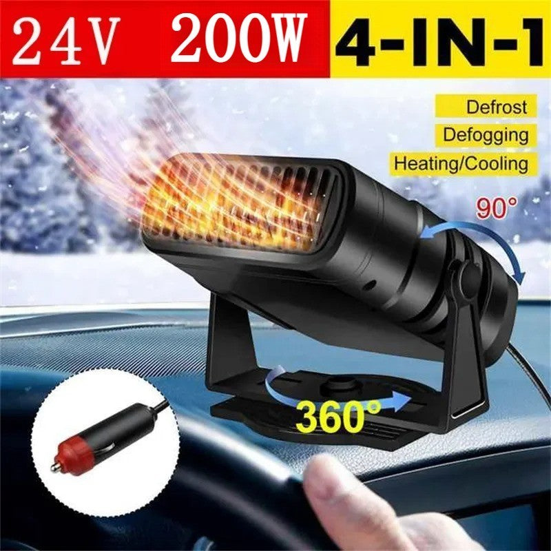 200W Car Heater Portable Electric Heating Fan Defogger Defroster Demister 24V UK