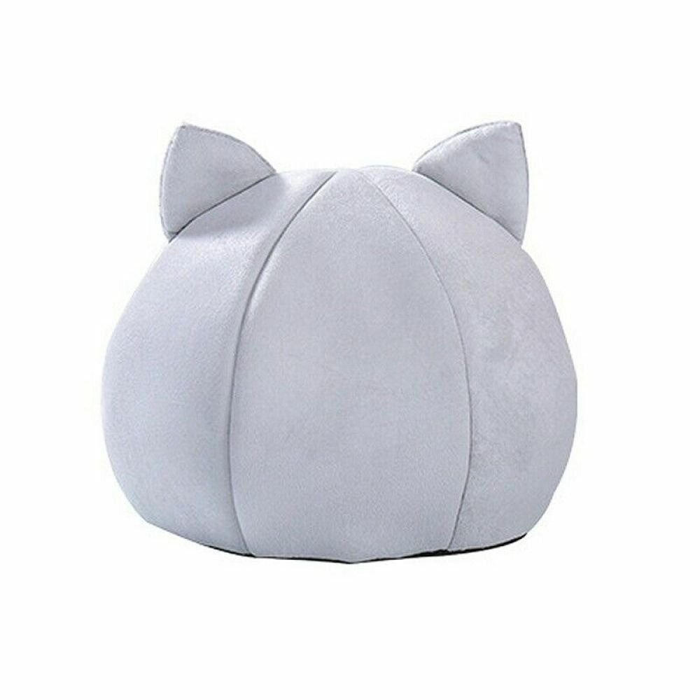 Large Cat Bed Cave Small Wool Cozy Pet Igloo Bed Winter House Nest Kennel Grey
