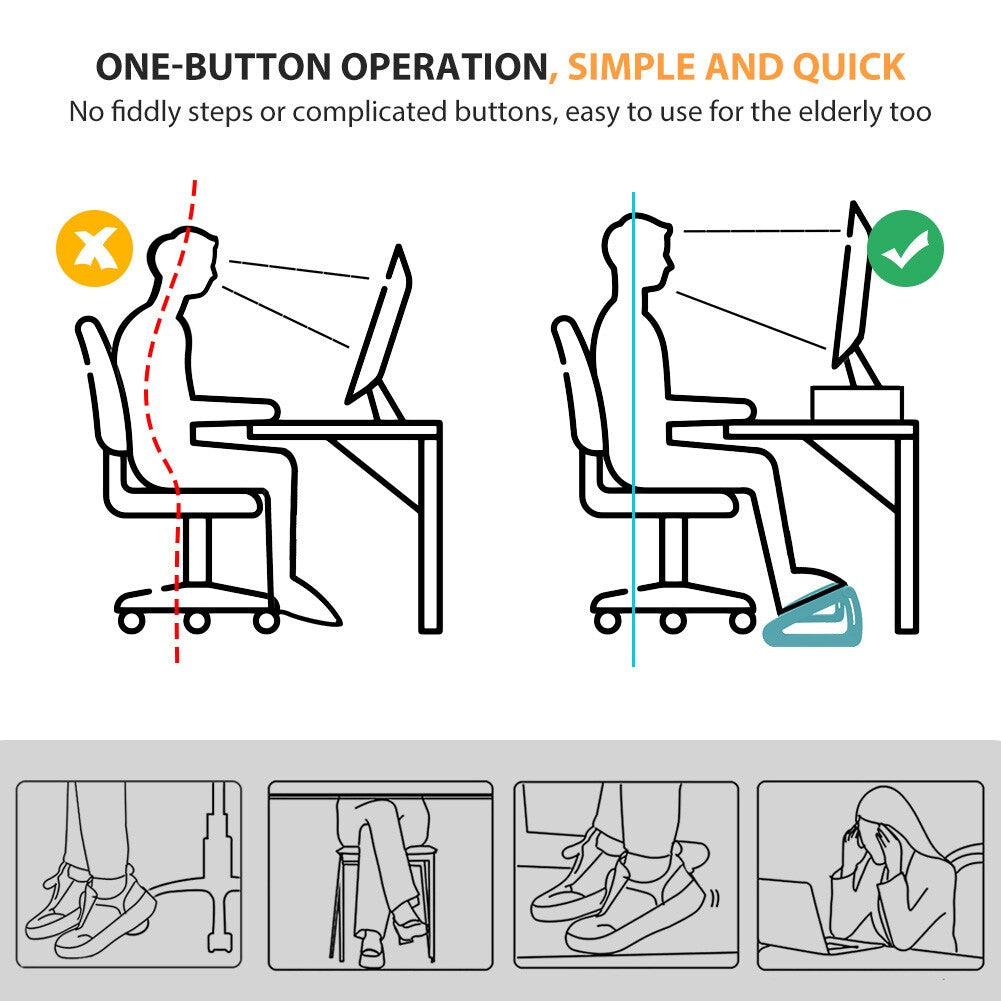 Adjustable Footrest Under Desk Foot Leg Rest for Office Chair Ergonomic Computer