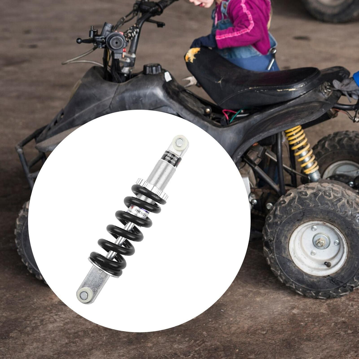 Mountain Bike Rear Shock Absorber Easy Installation Bicycle 200mm 1200lbs