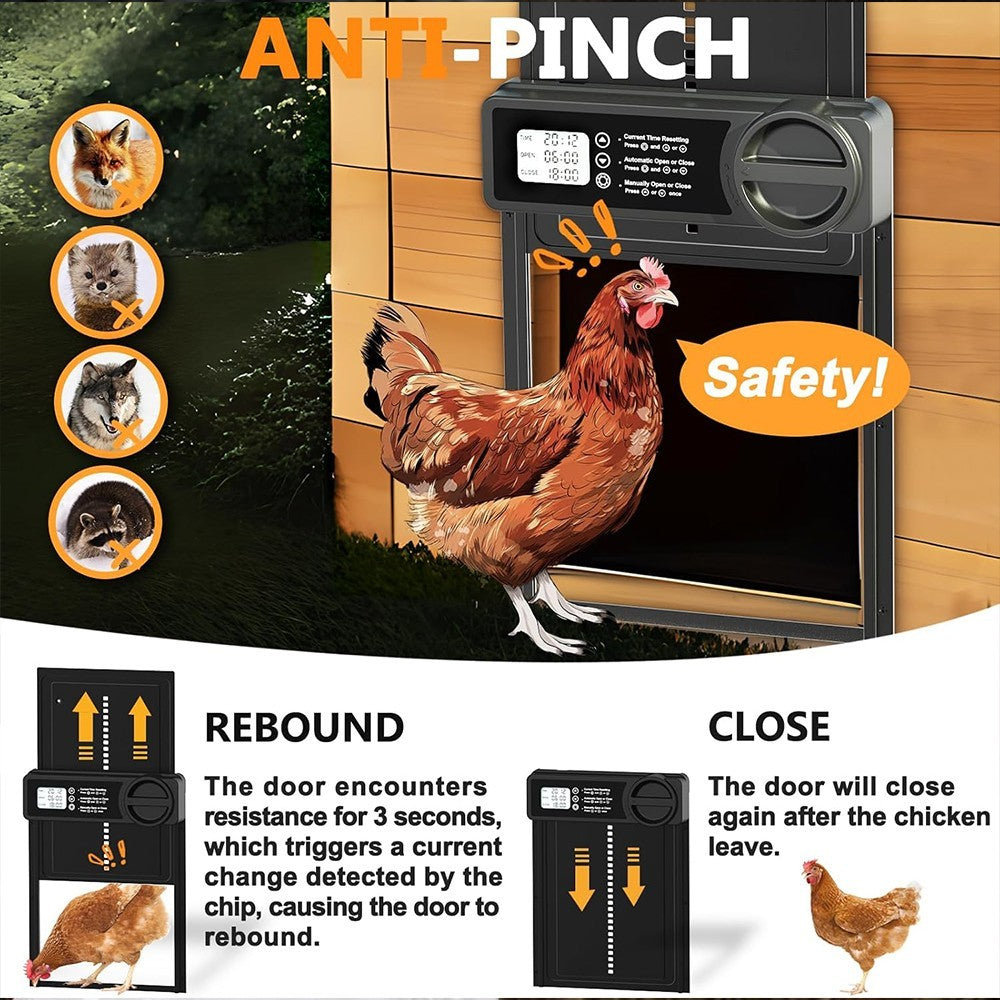 IP45 Waterproof Timer Chicken Coop Auto Door Opener For Poultry Farm House