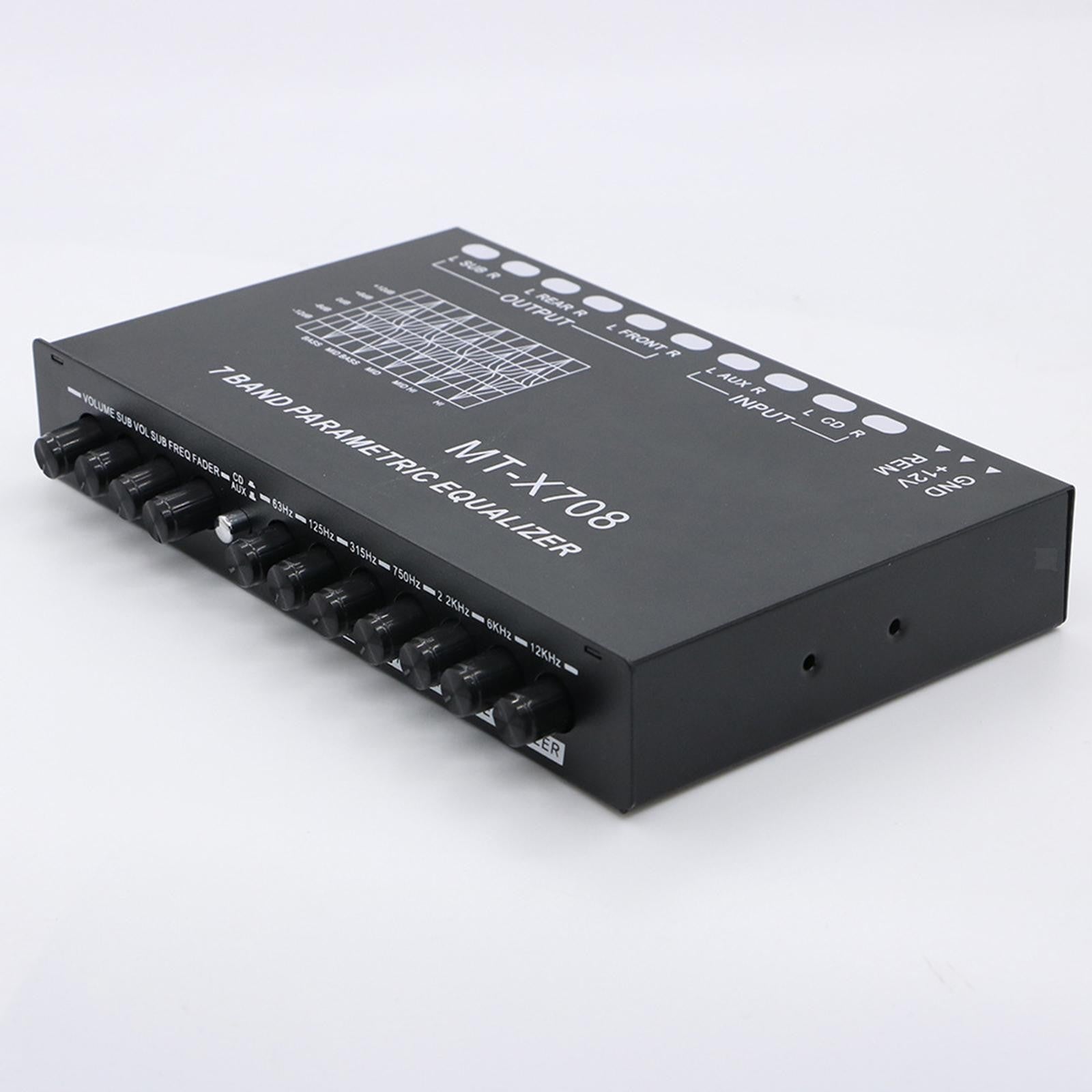 7 Band Car Equalizer Front Rear + sub Output Car Graphic Equalizer Amplifier