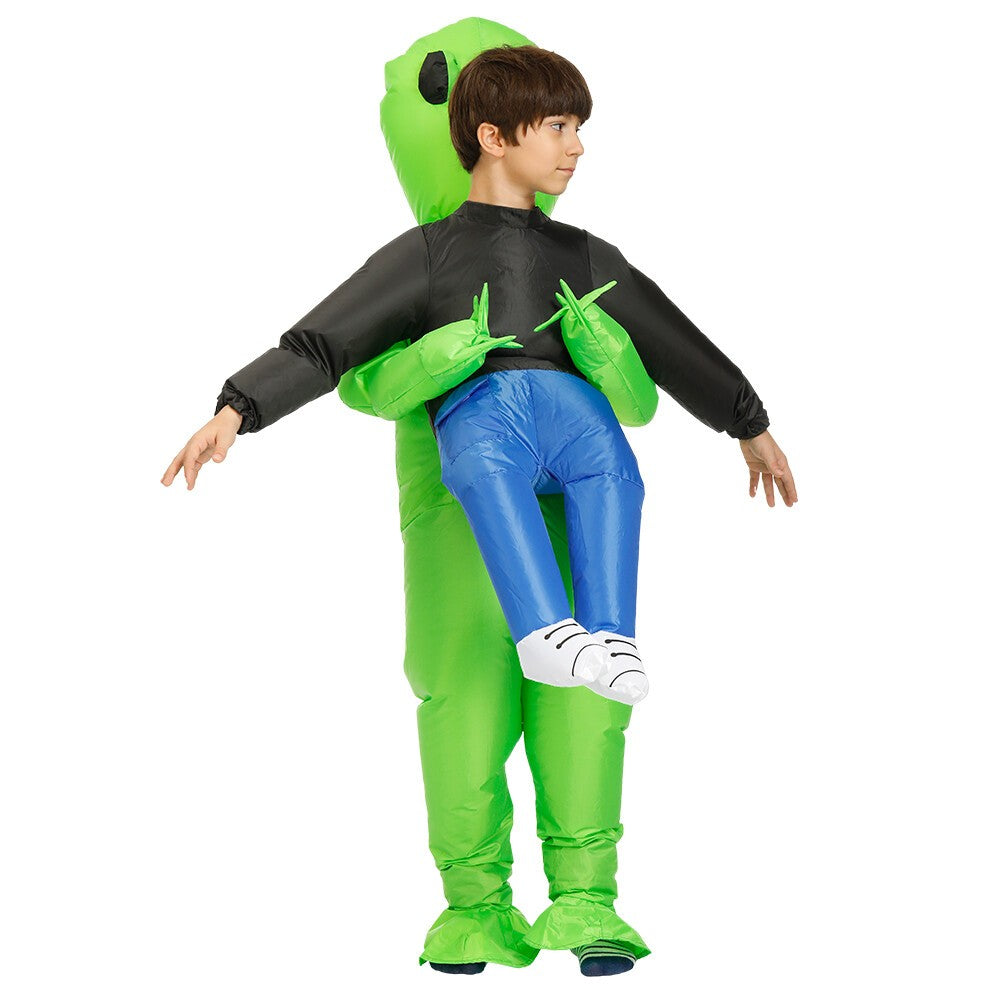 Green Alien Inflatable Monster Kids Halloween Costume Carrying Cosplay
