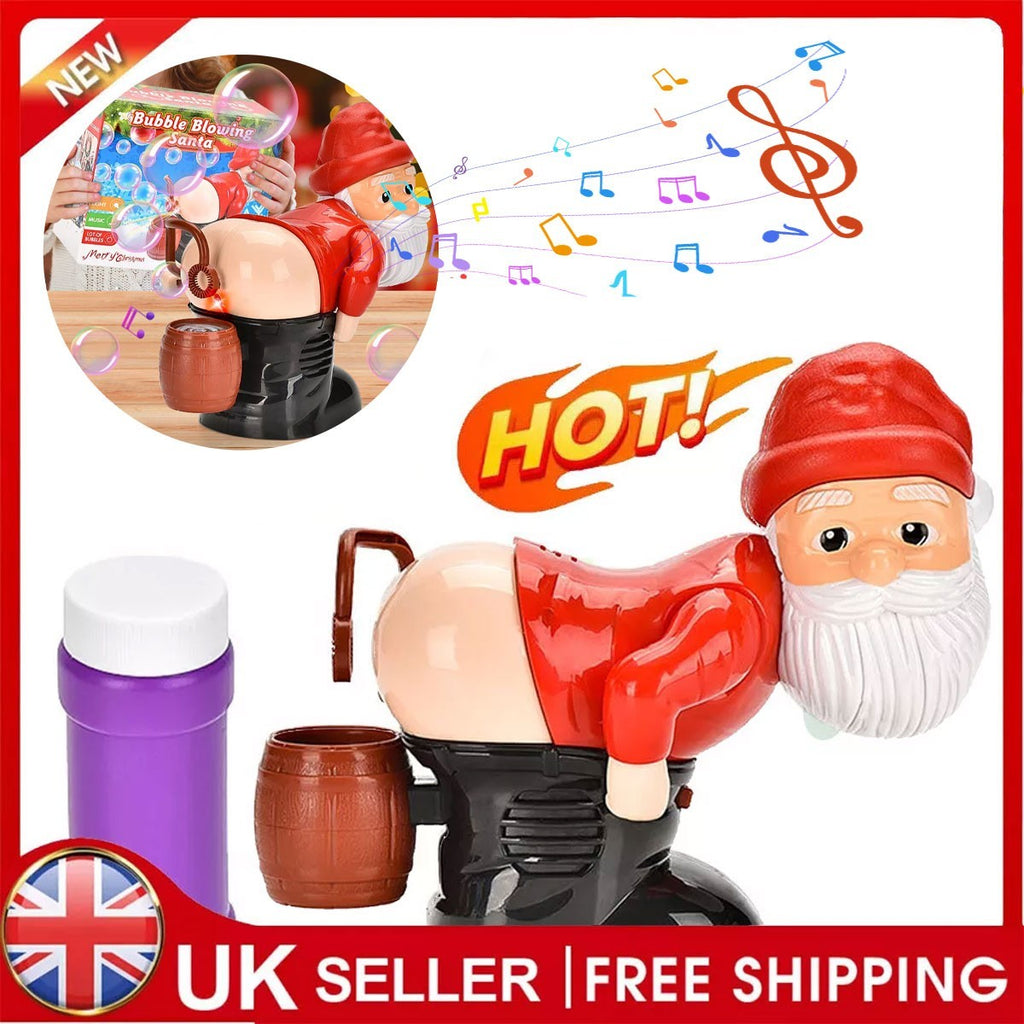 Santa Automatic Bubble Machine  Electric Christmas Funny Fart Bubble Toy For-Kid
