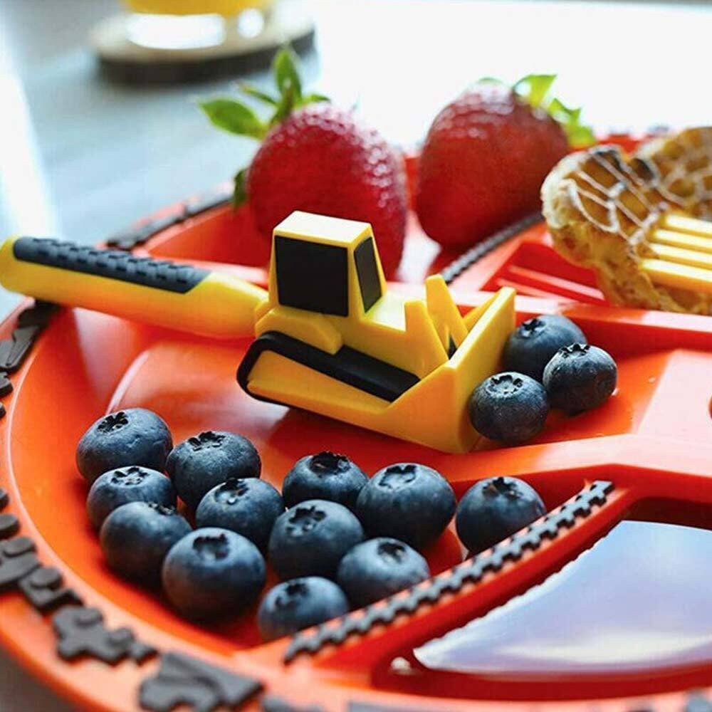 Constructive Eating Plate and Utensils Set Construction Toddler Dinnerware UK