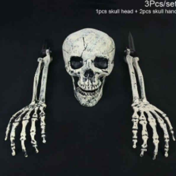 GROUND BREAKING SKELETON PROP LED EYES HALLOWEEN PARTY GARDEN DECORATION BONES