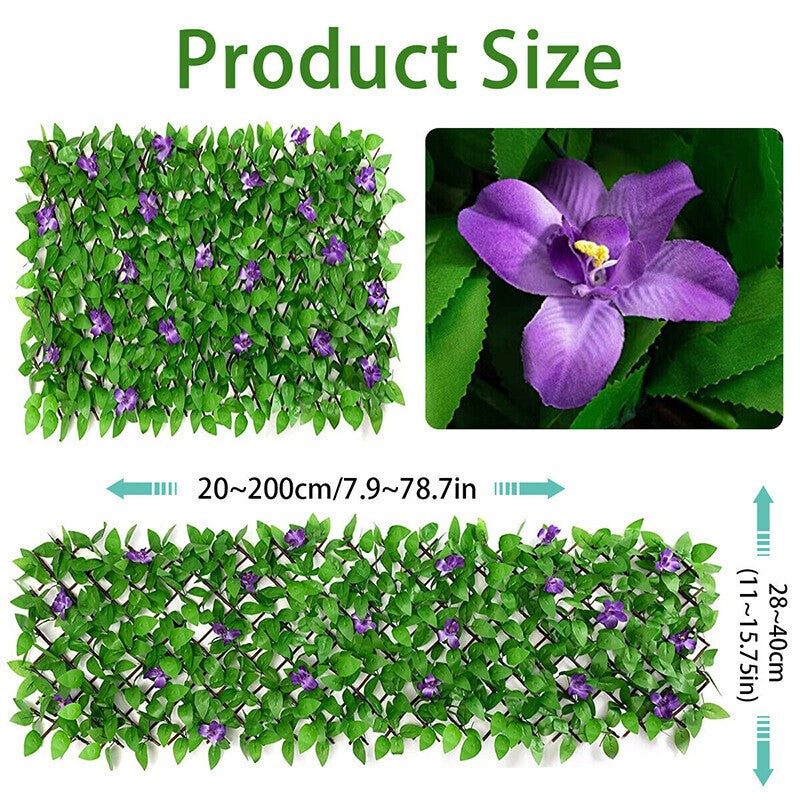 2M Artificial Hedge Flower Leaf Garden Fence Wall Privacy Screening Trellis