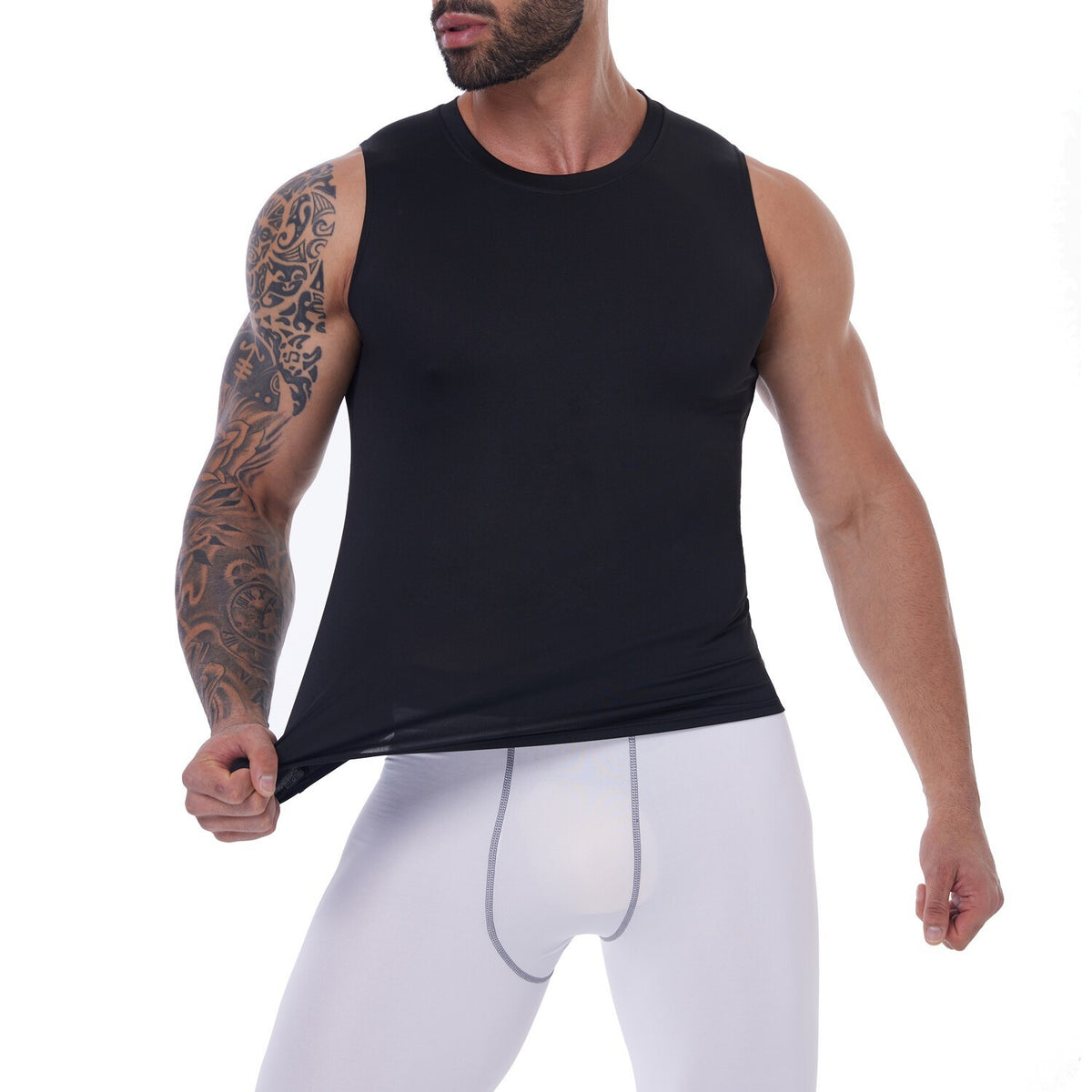 Men's Slimming Body Shaper Vest Gynecomastia Compression Shirt Tummy Control Top