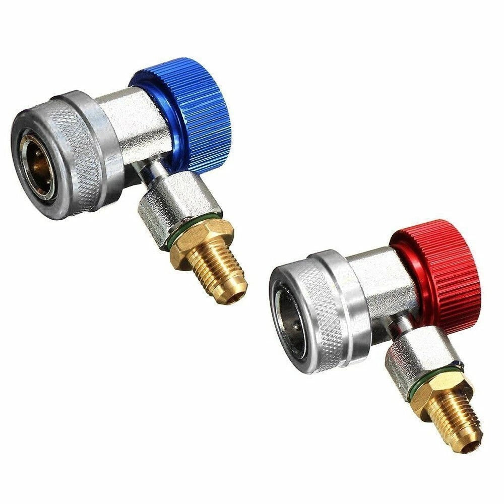 1/4" Car Air Con Connector Fit A/C Manifold Gauge Adapter R134A Low/High Coupler