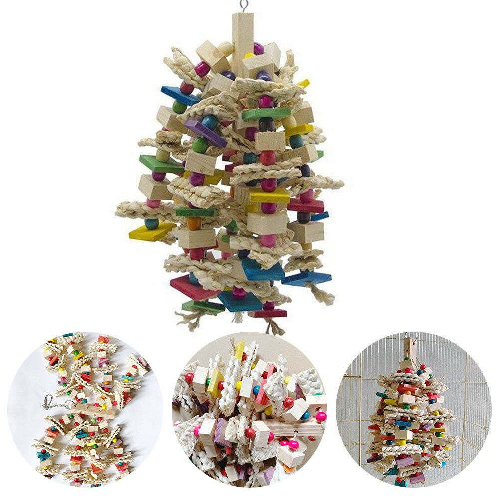 Bird Cage Chew Toys for African Grey, Macaws & Cockatoos Parrot Bite Accessories