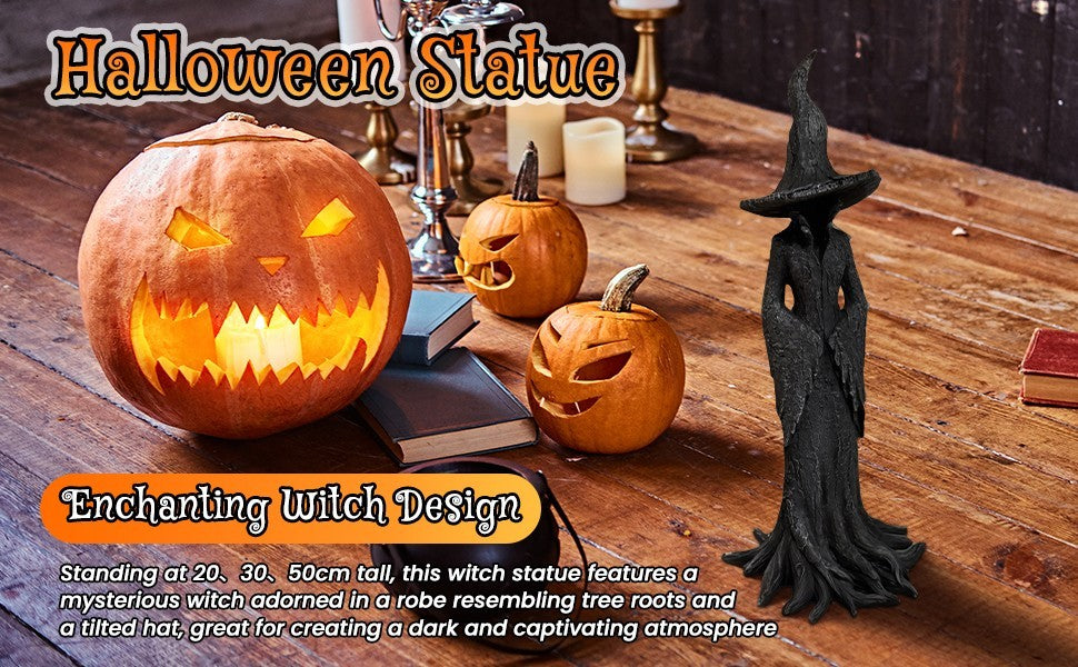 Halloween Witch Statue Standing Resin Sculpture for Entertainment Home Party.*