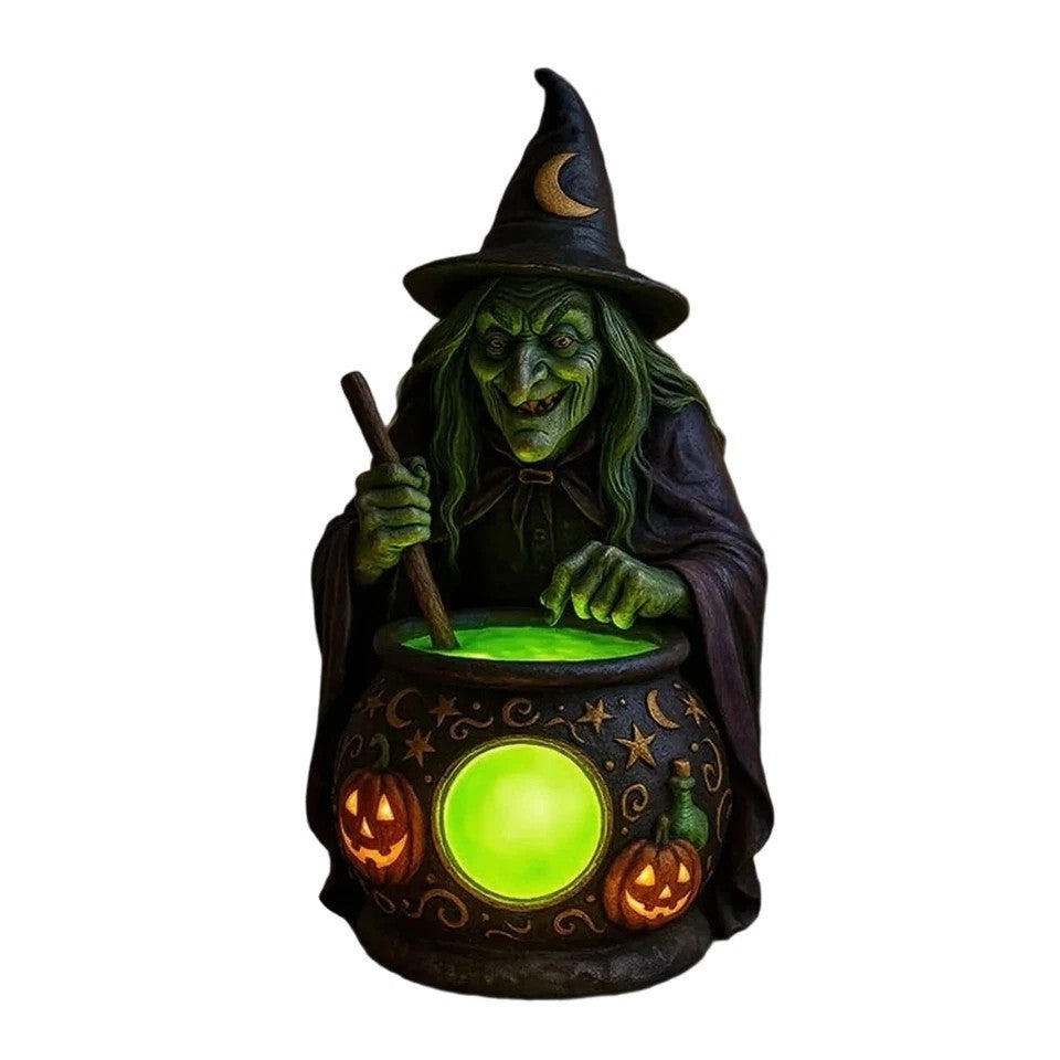 Halloween Witch Cauldron Lamp, Halloween Party Home Desktop Decoration Giift New