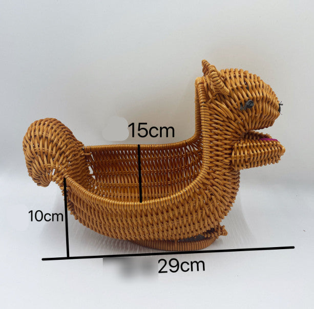 Vtg Wicker Collection Goose,Rabbit,Squirrel Baskets & Scarecrow