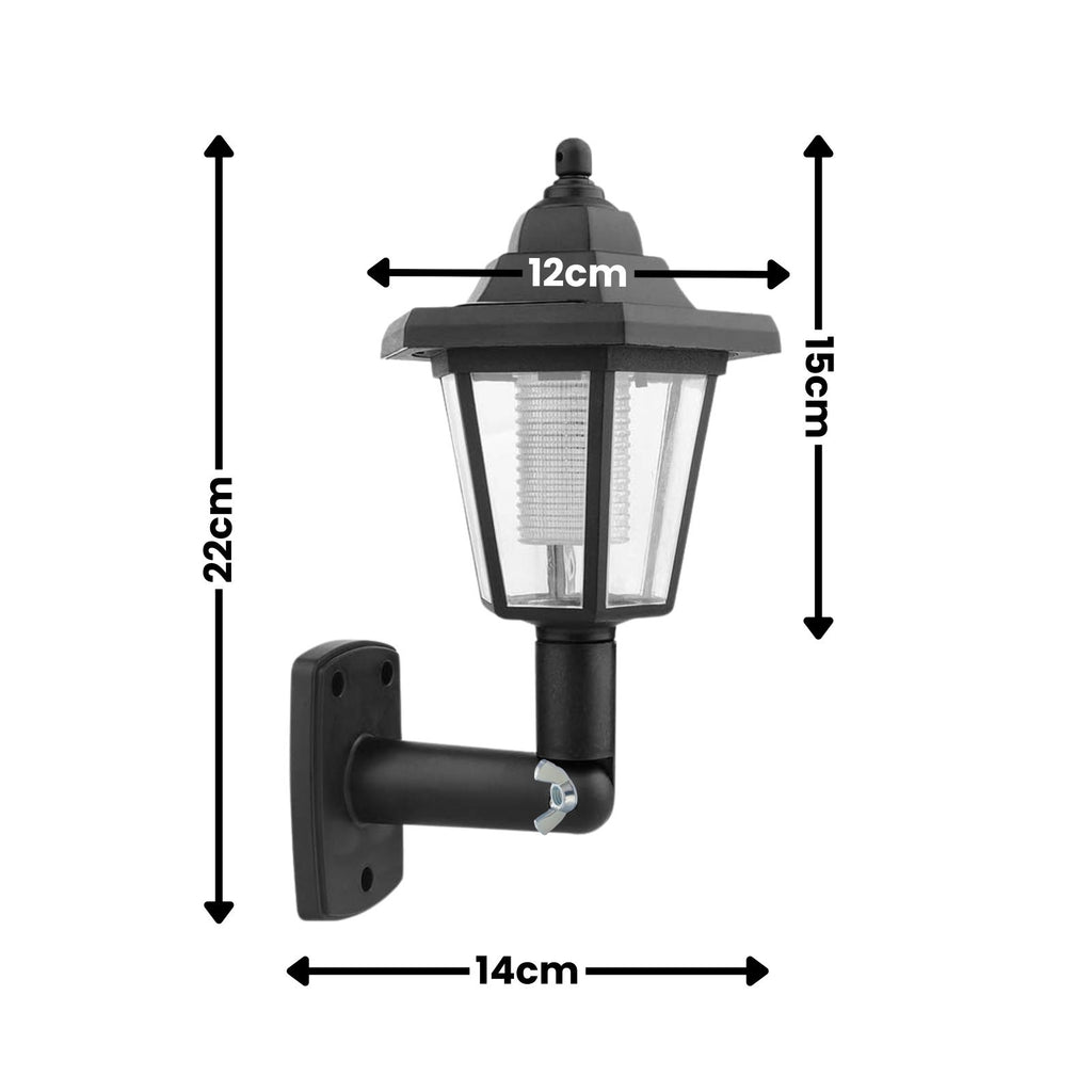 Set of 2 Solar Outdoor Wall Lights Victorian IP65 Solar Garden Lanterns