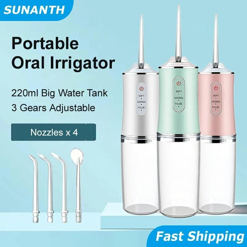 Cordless Dental Water Flosser with Jet 4 Tips Floss Oral Cleaner Irrigator Teeth