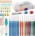 53pcs Crochet Hooks Set Ergonomic Soft Grip with Case Crochet Kits for Beginners