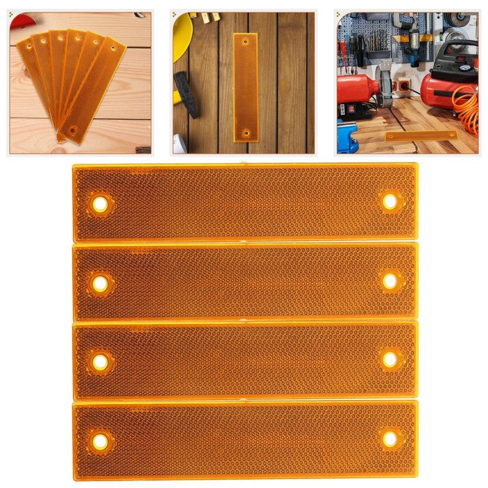 6X Acrylic Reflective Sign Post Panels Road Markers for Driveway Parking Safety