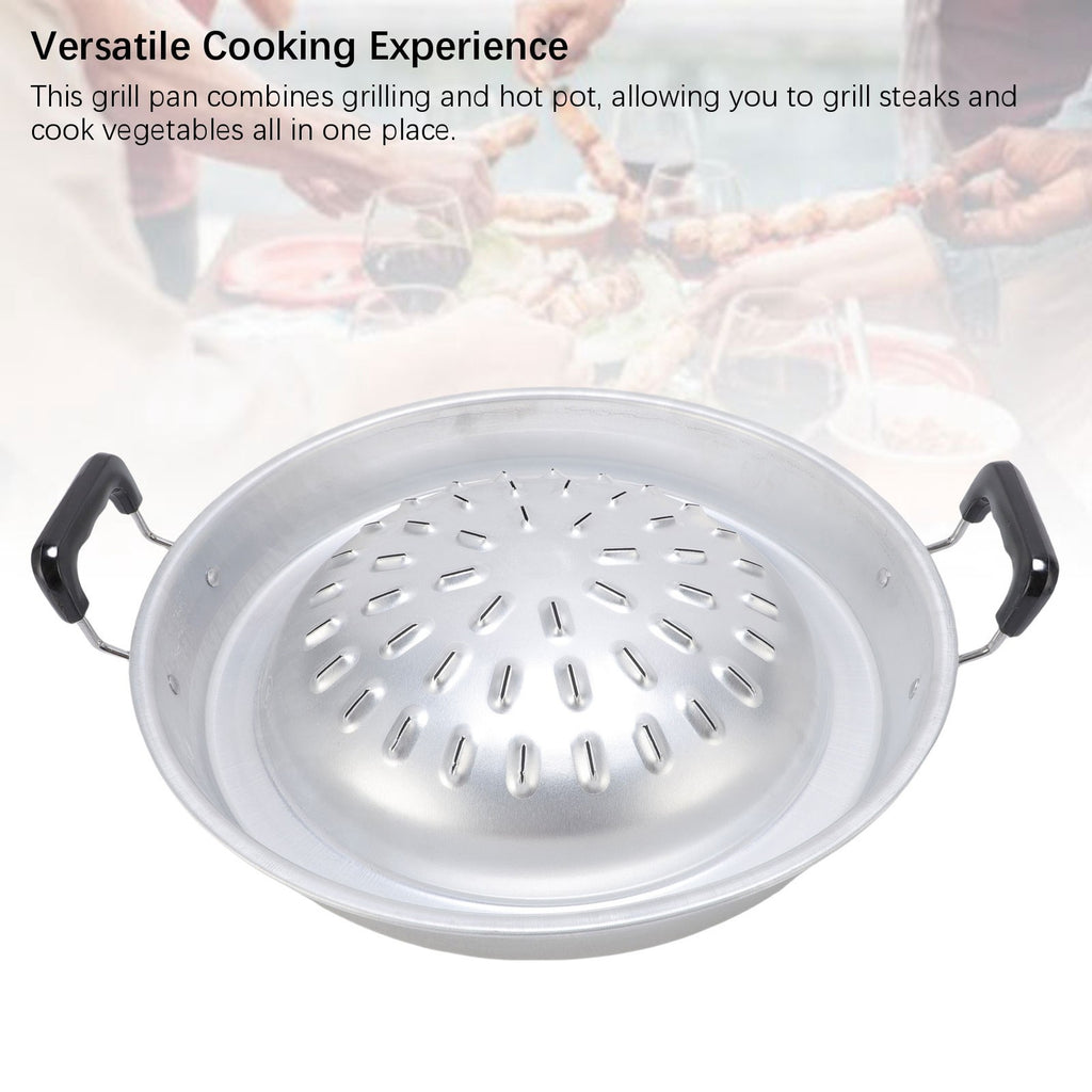 35cm/13.78in Original Color Thai BBQ Grill Pan 2 In 1 Non Stick Even Heating .