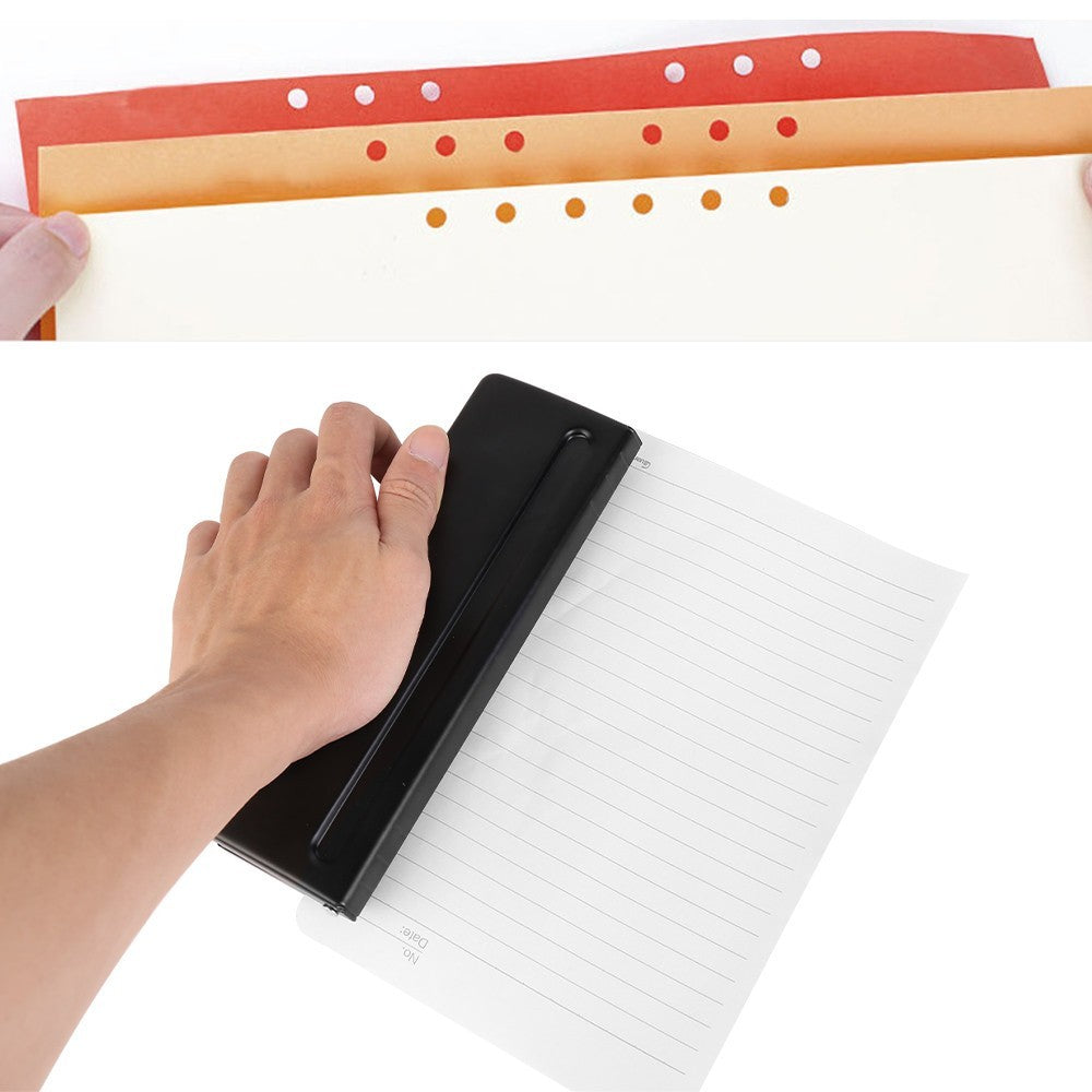 6-Hole Adjustable Metal Paper Punch A4 A5 A6 for Filofax Organisers – Black