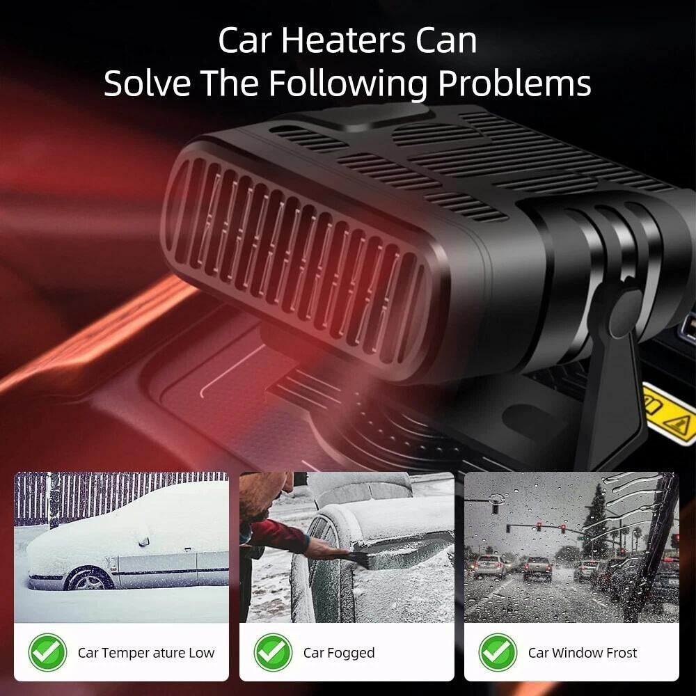 200W Car Heater Portable Electric Heating Fan Defogger Defroster Demister 24V UK