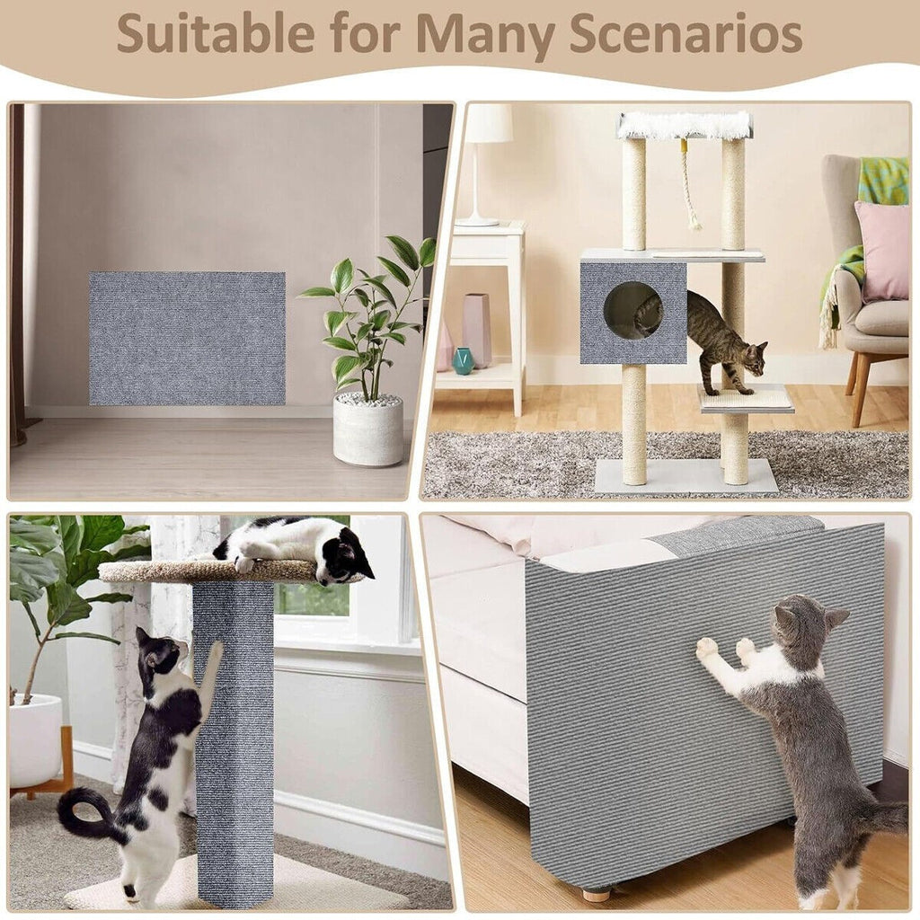 Self Adhesive Pet Cat Scratching Mat Antislip Play Protection Claw Scratcher Pad