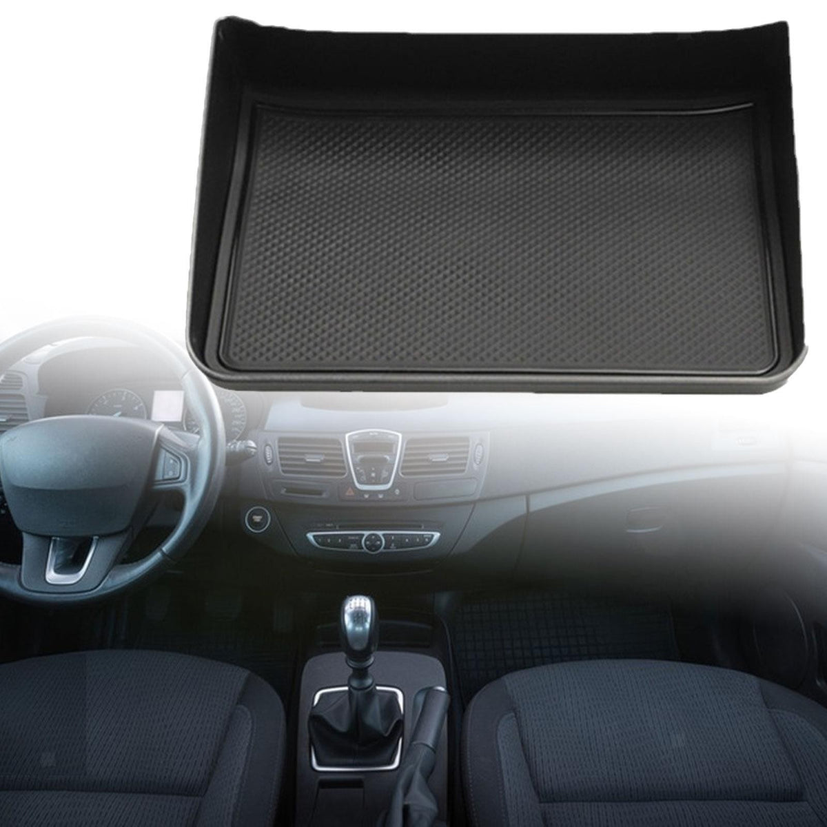 Center Console Organizer Tray, behind Screen Storage Box,