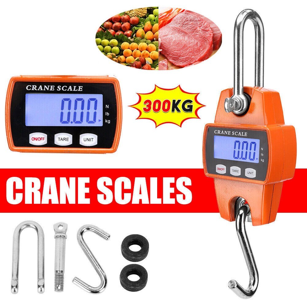 Mini 300kg Electronic Crane Scale LCD Display Portable Hook Hanging Weight Scale