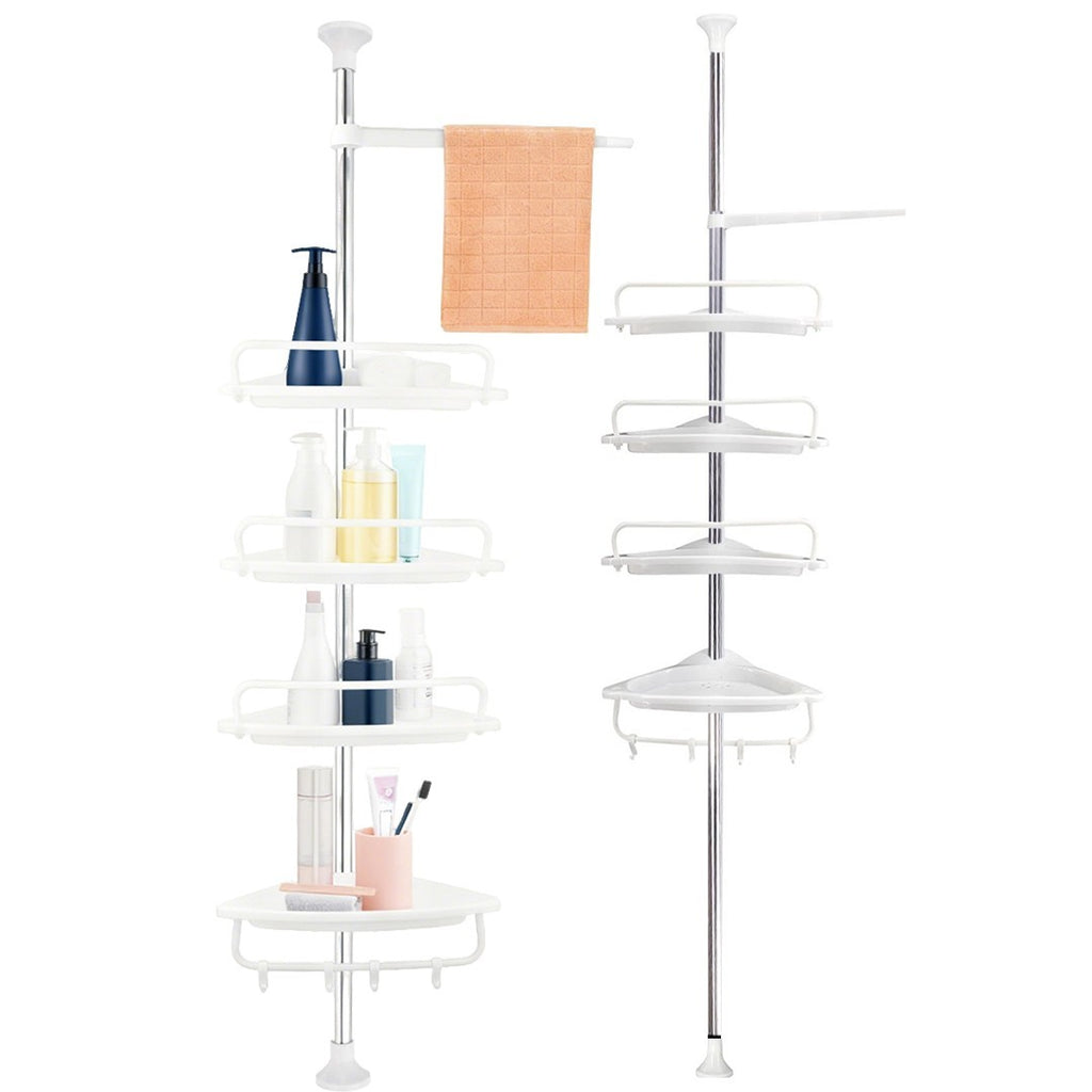 4 Tier Telescopic Bathroom Wall Corner Shelf Rack Shower Caddy Storage Organizer
