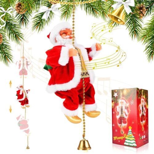 Christmas Electric Santa Claus Climbing Ladder Doll Music Xmas Music Decor Party