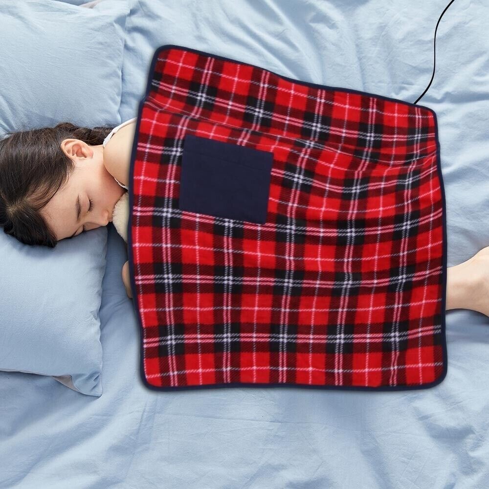 Electric Heated Throw Over Blanket Warm Washable Fleece Winter Warming USB Power