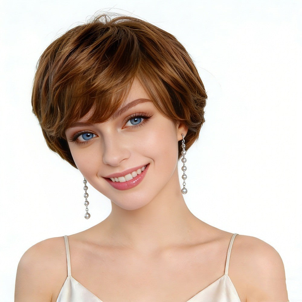 Womens Ladies Natural Short Wig Straight Wavy Curly Pixie Boy Cut BOB Hair Wigs