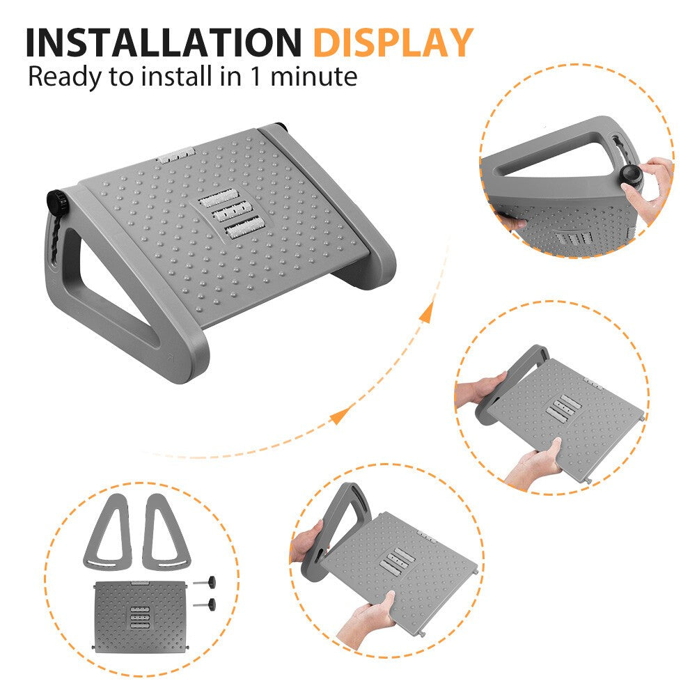 Adjustable Footrest Under Desk Foot Leg Rest for Office Chair Ergonomic Computer