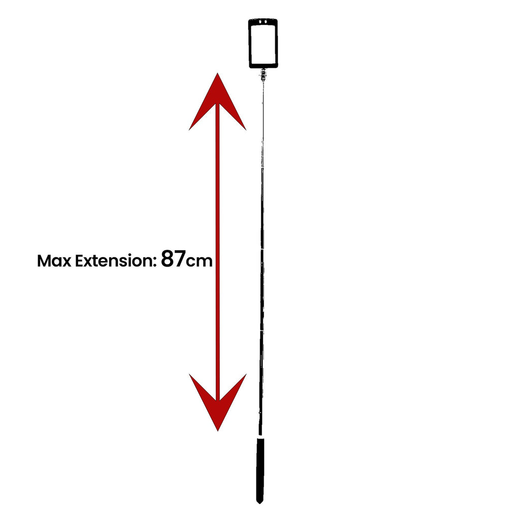 Telescopic Light Inspection Mirror With 2 Bright LED Grip Extends 29-87cm