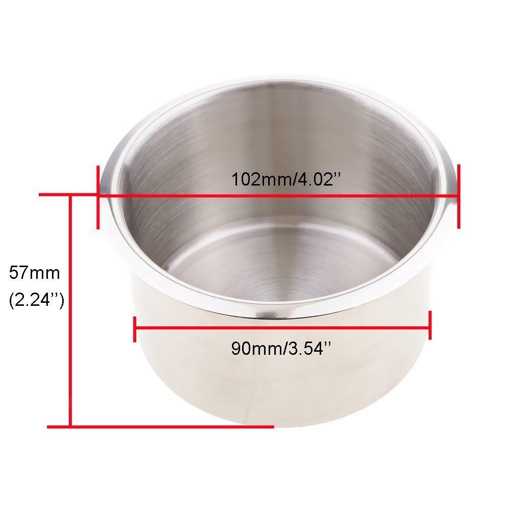 90mm Stainless Steel Recessed Cup Drink Holder, for Marine Boat .