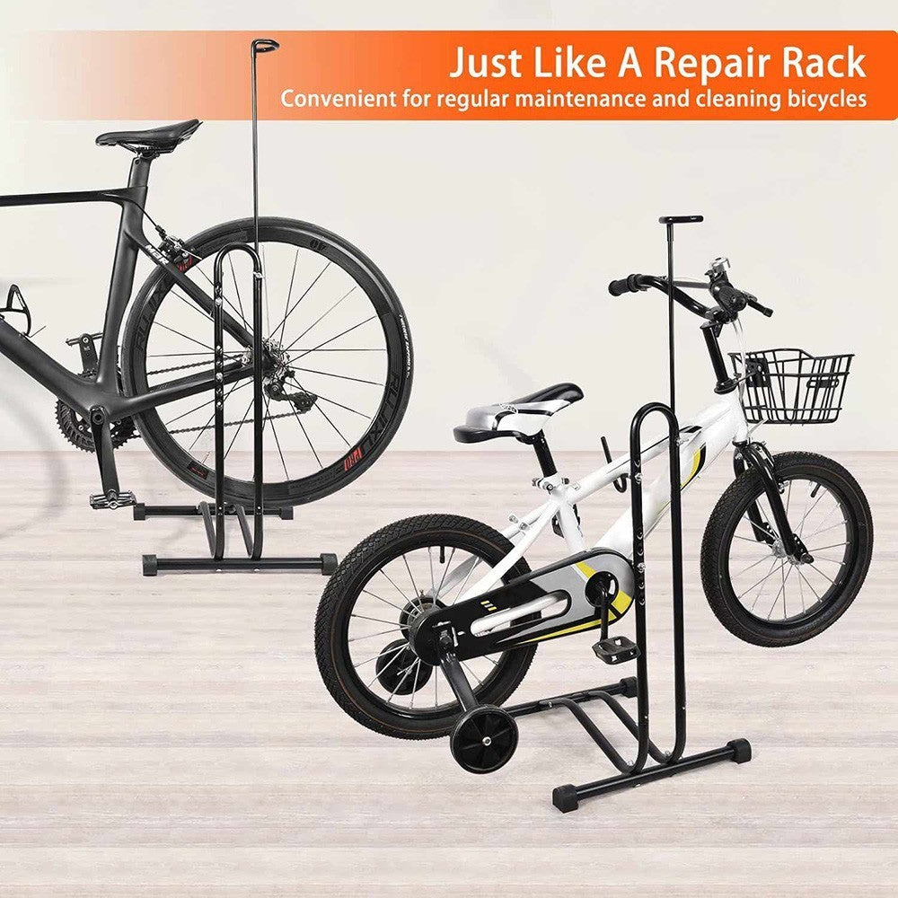 Upright Bike Stand Premium Vertical Adjustable Bicycle Floor Parking Rack Stand