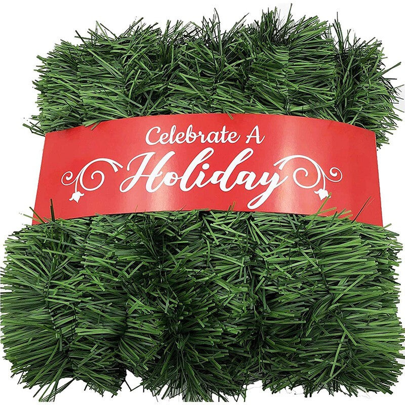 3-15m Christmas Natural Pine Green/Gold Tinsel Garland Ornament Xmas Party Decor