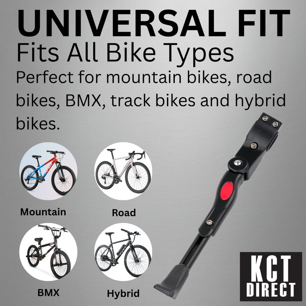 BIKE STAND ADJUSTABLE MOUNTAIN BICYCLE PROP KICK REAR SIDE LEG FOLDING ARM UK