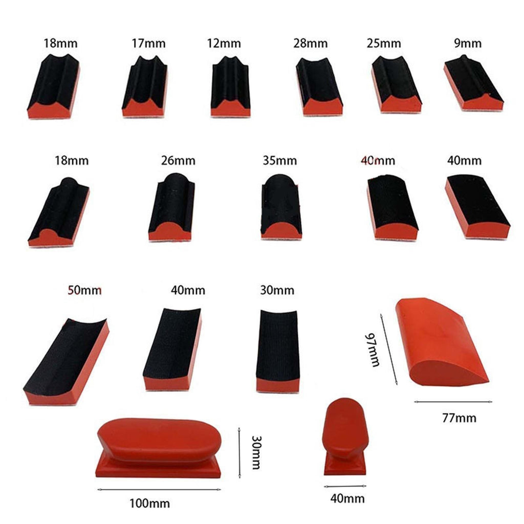 16XSanding Block Kit Contoured Profile Sanding Pad Tools Set Multiple Shapes🔥