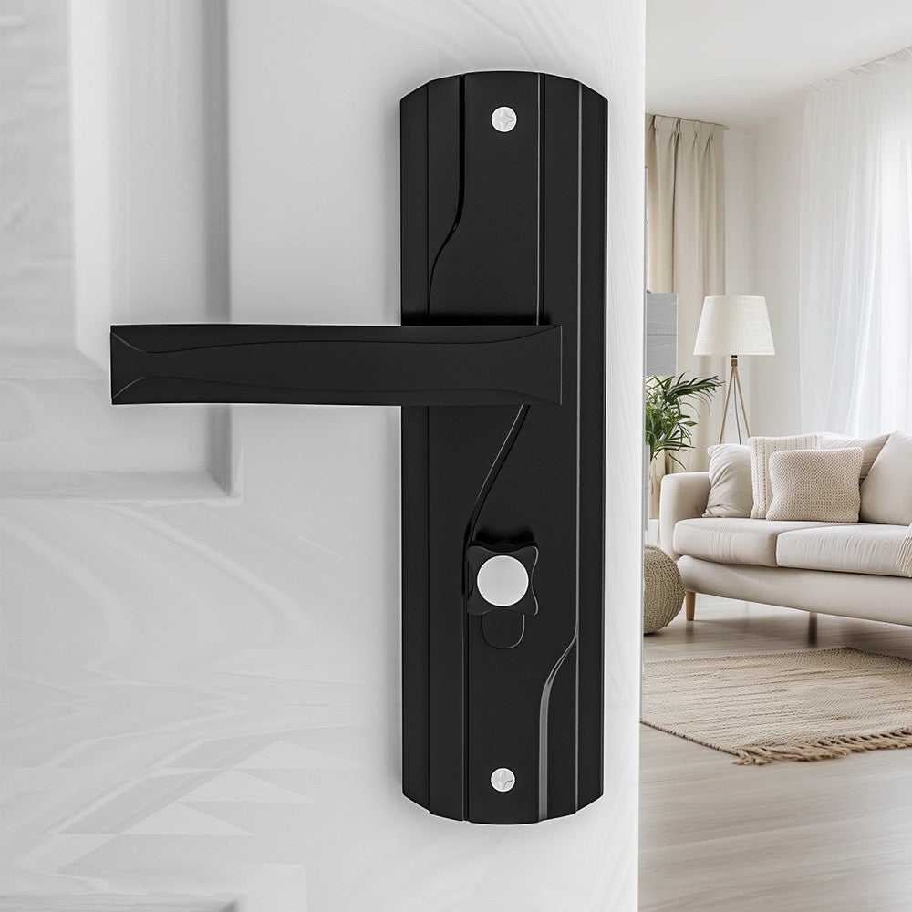 Lever Lock Set Lockable Door Handle Handles with 3 Keys Manganese Steel for Home