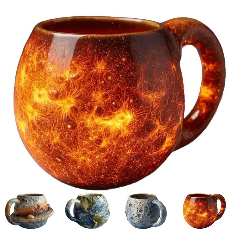 UK 3D Space Planetary Mug Set Moon Cup Coffee Mugs Cosmic Ceramic Planet Cups