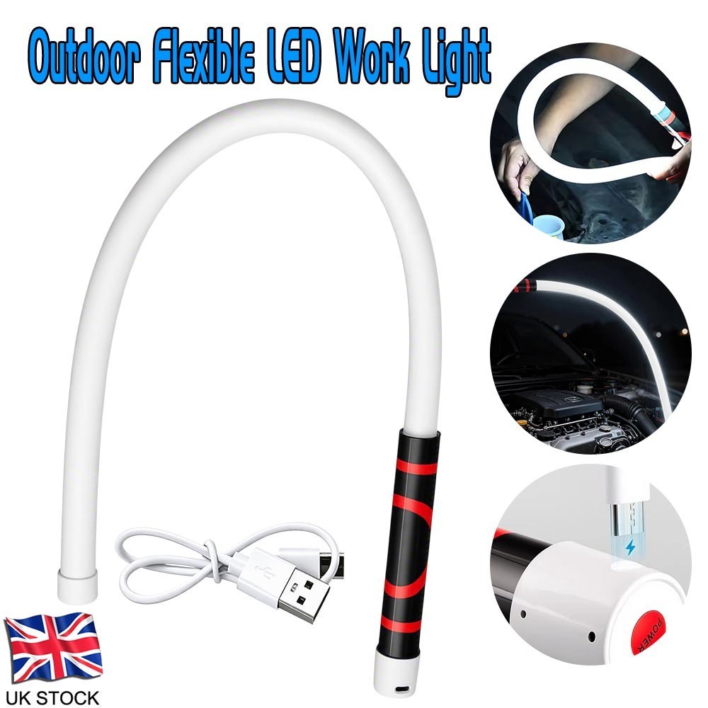 75.5cm Flexible LED Flashlight Stick Bendable Work Light With 3 Brightness Modes
